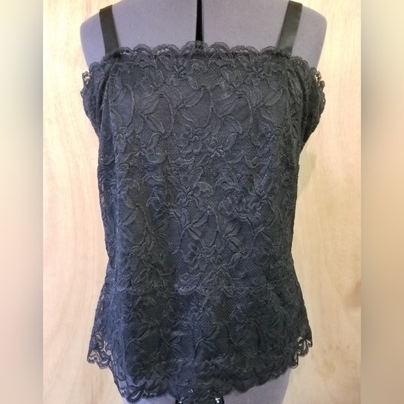 Coldwater Creek black lace camisole w/ adjustable straps - Picture 1 of 5